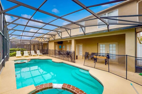 Private pool with cage
