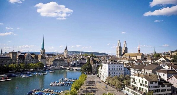 Apartment is located in lively Niederdorf, part of the old town, is known for its medieval streets, squares, and cathedrals, with views of Lake Zurich. 
