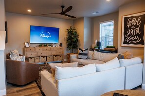Family Room main floor. 75" TCL smart TV