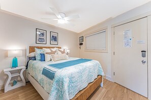 Remoldeld primary bedroom with queen sized bed