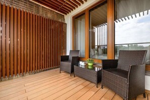 Furnished balcony.