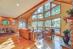Great Room | Wood-Burning Fireplace | Main Floor