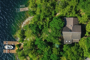 Home Aerial View | Private Boat Dock