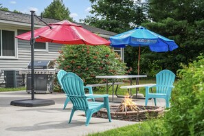 A cozy firepit area, perfect for gathering around and enjoying evenings outdoors