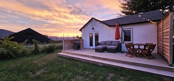 Back deck living area.