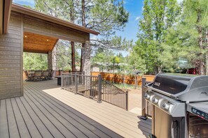 Private Deck | Outdoor Dining Area | Fenced Yard | Grill