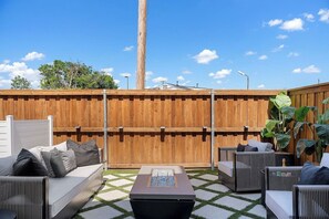 Let's gather around the firepit. Throw some meat on the grill and get this vacation rocking!