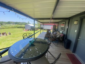 Enjoy your morning coffee on the deck overlooking the lake