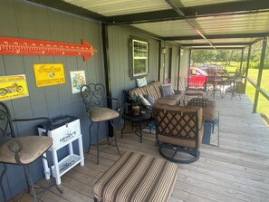 Lots of comfortable seating on the back deck