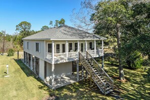 Back porch with a Bayou view

