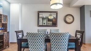 Elegant dining table seats four