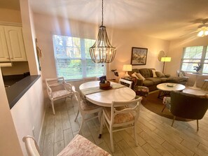 light and airy open dining / living room