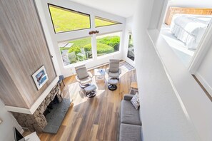 Elevated view of the living room.