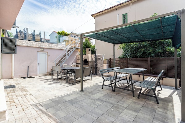 Patio with table and chairs