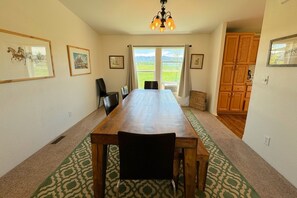 Gather around the dining table for food, conversation, and fun!