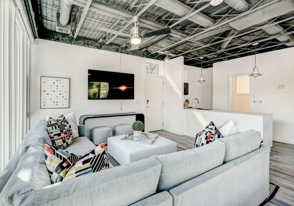 Lounge in a beautifully designed living room, perfect for cozy nights and relaxing moments.