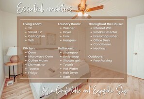 Essential amenities for a comfortable & enjoyable stay