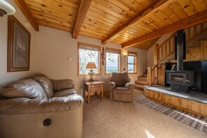 Living area with leather seating