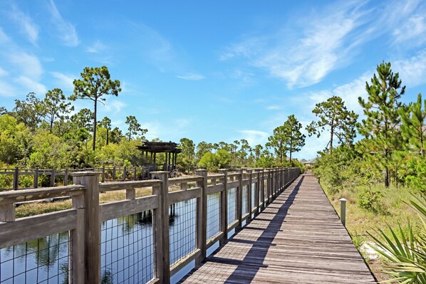 Community Boardwalk and Lake in Front of House
