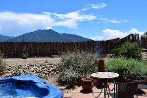 Hot tub and mountian views on the patio