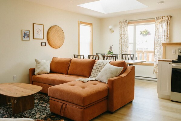 Open concept living room/ kitchen area