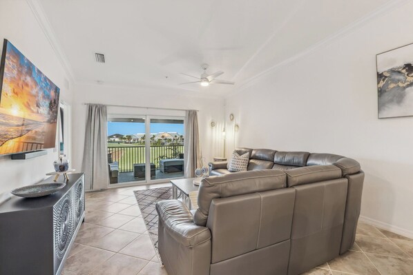 Living Room with a View of the Golf Course