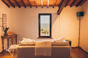 Seating area between Bedroom #3 and their private bathroom with valley view.