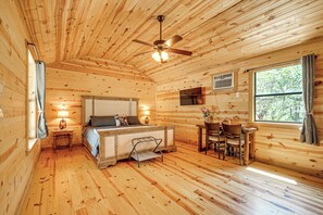 Living & Sleeping Area | Window A/C Unit | Single-Story Studio
