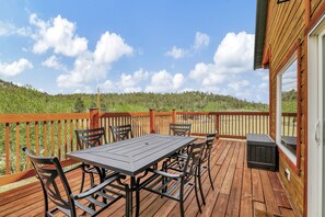 Wide deck space for relaxing and entertaining.