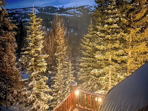 Watch the snow fall gently around you from the living areas of the home, while you stay warm and toasty inside