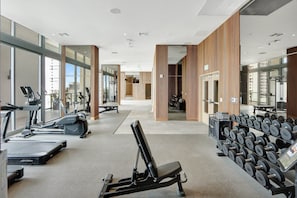 Fitness Center | Open 24 hrs, brand new equipment.  Choose from a variety of cardio equipment, machines, and free-weights.
