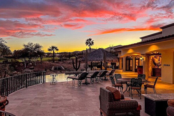 Relaxation begins by the pool's edge.