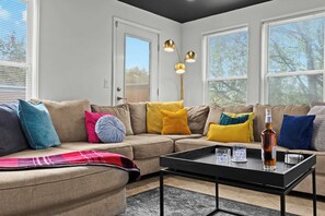 Living Room: Living room with Chrome Cast and Youtube TV for your entertainment needs!