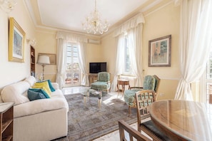 Living room opens to a the large terrace.
