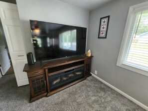 65 inch smart tv, electric fireplace