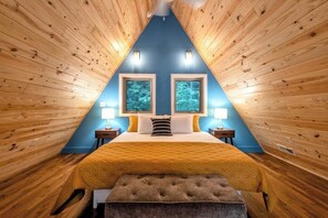 Loft bedroom with a king-size bed