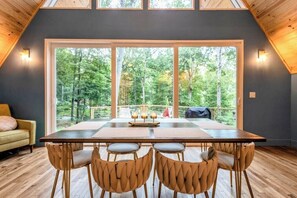 Our GIANT sliding glass doors open to the deck overlooking our nature retreat