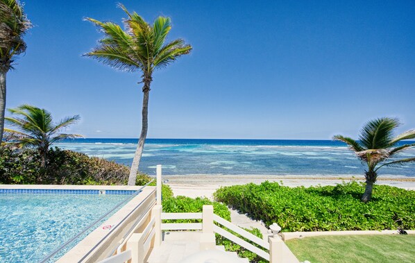 View from the pool deck beachfront