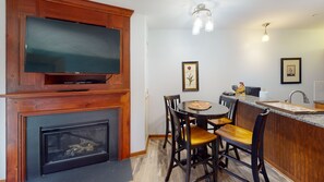 Indoors, Screen, Fireplace, Floor, Flooring
