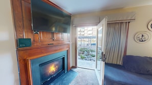 Indoors, Fireplace, Door, Furniture, Living Room