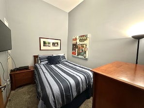 Furniture, Bed, Indoors, Lamp, Bedroom