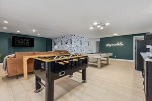 Lower level living room and game room