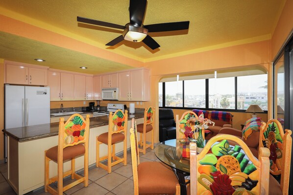 Living Area And Kitchen