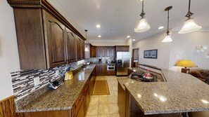 Indoors, Kitchen, Granite, Refrigerator, Floor