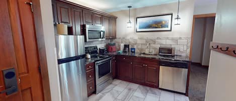 Indoors, Floor, Flooring, Kitchen, Microwave