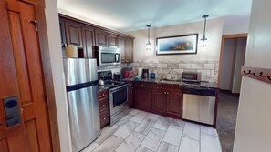 Indoors, Floor, Flooring, Kitchen, Microwave