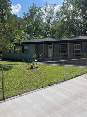 Fenced in front yard