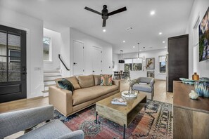 Large living room with TV