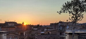 The stunning view of Rome from the terrace.
