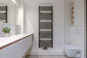 Modern bathroom with walk-in shower